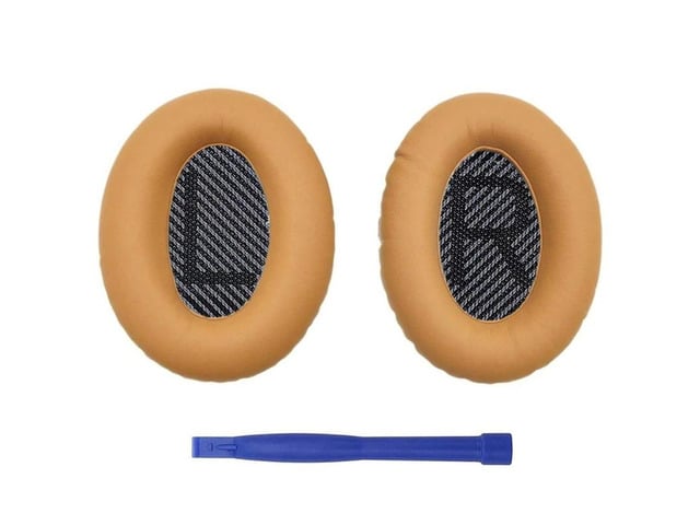 Soft Ear Pads Cushions for QC35 QC15 QC25 Headsets Earpads Replacements(LR blue pad) (Khaki)
