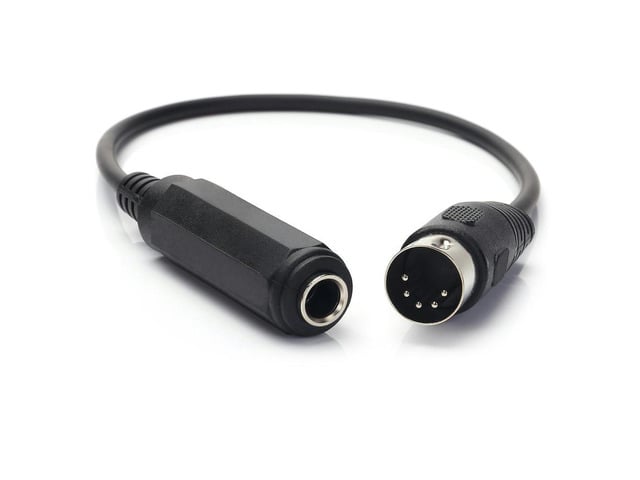 OIAGLH 6.35mm Female 1/4' TRS to DIN 5 Pin MIDI Cable Adapter for Speaker, Amplifier, Mixer to MIDI Keyboard, Synthesizer and Guitar