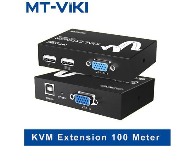 MT-Viki KVM Extension 100M Keyboard Video Mouse Repeater Adapter VGA USB Extender via UTP CAT RJ45 LAN cable MT-100UK-U