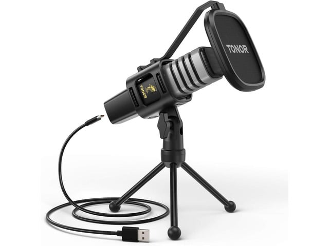 TONOR USB Microphone for PC, Cardioid Condenser Computer Mic with Tripod Stand, Pop Filter, Shock Mount for Gaming, Streaming, Podcasting, YouTube
