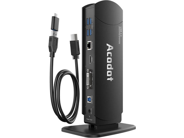 Acodot USB 3.0 Universal Docking Station, 13 in 1 Laptop Docking Station Dual Monitor for Windows and Mac, USB C Docking Station with HDMI, VGA,...