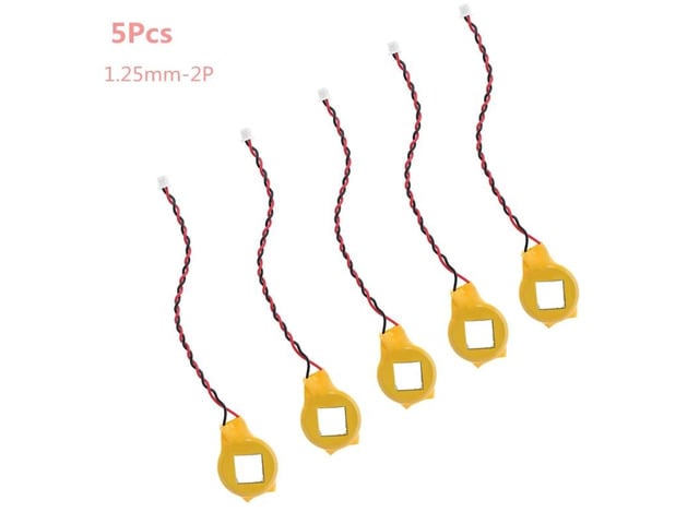 5pcs Notebook BIOS CMOS battery laptop With adhesive CR2032 2P motherboard wire D08A