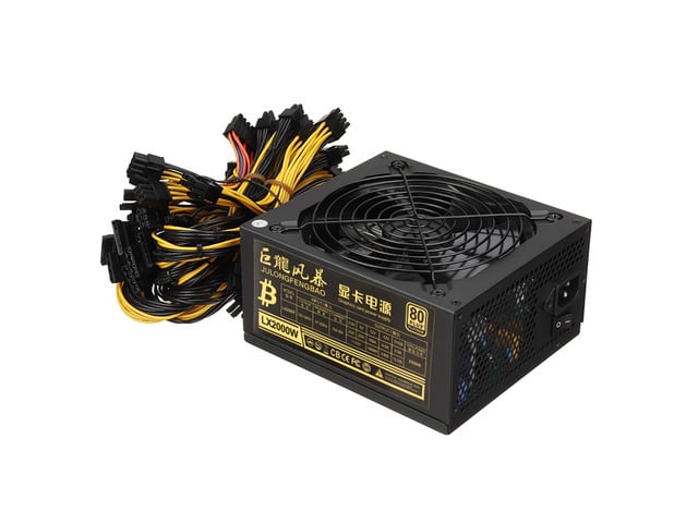 2000W Miner Graphics Card Power Supply For Mining 180~240V 80+ Platinum Certified ATX PSU