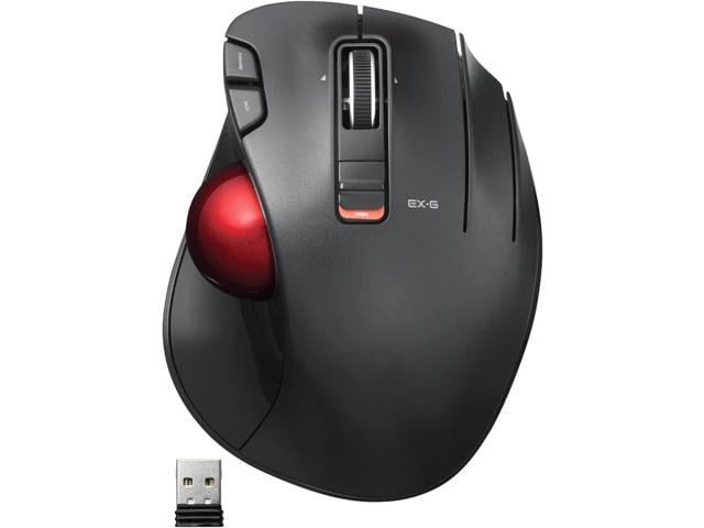 ELECOM EX-G Trackball Mouse, 2.4GHz USB Wireless, Ergonomic Design, Thumb Control, Smooth Precise Tracking Roller Ball, 6 Programmable Buttons,...