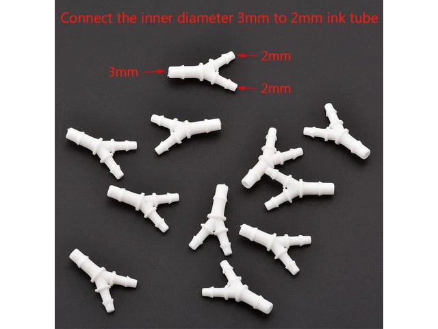 20pcs Eco solvent Y Shape Ink Tube Connector for Large format Y Ink Tube white Connector printer machine(5)