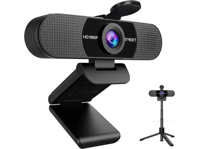 EMEET C960 Webcam with Tripod, 1080p Webcam with Microphone, Adjustable Height Mini Tripod, C960 Web Camera with Privacy Cover, Plug & Play Webcam...