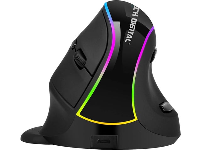 J-Tech Digital Ergonomic Mouse with Wireless Connection, Removable Palm Rest, Thumb Buttons, Rechargeable Battery, 800 DPI, Compatible with Windows...