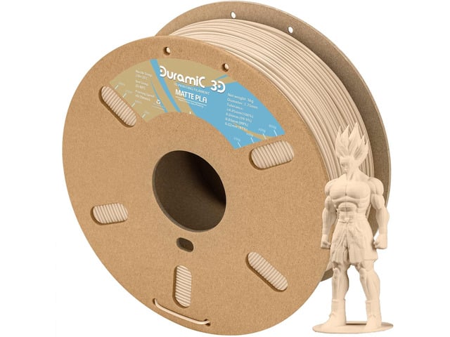 DURAMIC 3D Matte PLA Filament 1.75mm Skin, 1kg Cardboard Spool Matte Finish 3D Printer Filament PLA 1.75mm Dimensional Accuracy 99% +/- 0.03 mm,...
