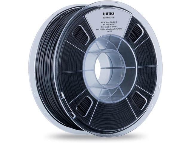 R QIDI TECHNOLOGY PA12-CF Nylon Filament 1.75 Black, Carbon Fiber Nylon Filament 1.75mm 1Kg Spool 3D Printer Filament, High Strength, High...