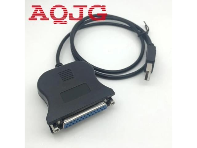 Black Bi-directional Parallel Interface Communication USB to 25 Pin DB25 Parallel Printer Cable Adapter Cord Converter