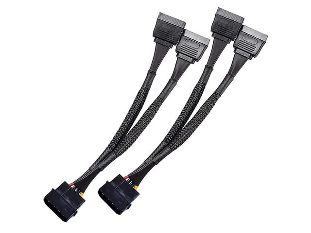 4 Pin Male IDE Molex to Dual 15Pin Female SATA Power Splitter Converter Adapter Cable Hard Drive HDD SSD Extension Cable