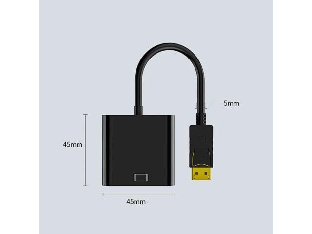DisplayPort Display Port DP to VGA Adapter DP to VGA Cable 1080P Male to Female Converter for PC Laptop HDTV Monitor Projector(Black)