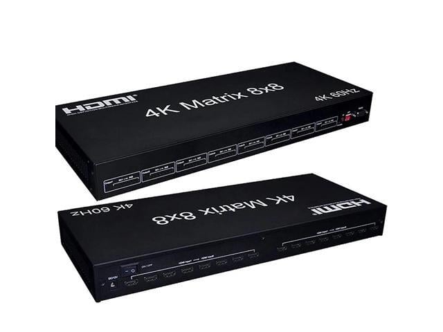 (With US Plug)4K 60Hz 8x8 HDMI Matrix Switcher 8 in 8 out HDMI Video Matrix Switch Splitter Converter for PS4 Laptop PC TV HDTV Multi Monitors