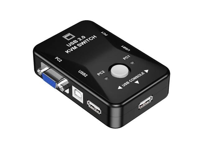 VGA KVM Switch 2x1 1080P VGA USB Switch 2 in 1 out for 2 Computer Laptor Share 1 Monitor & 2 USB Support Mouse Keyboard Printer(KVM only)
