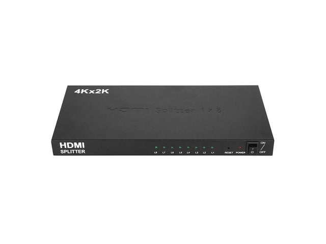 4K 1x8 HDMI Splitter 1 in 8 out HDMI Distributor Video Audio Converter 1 HDMI Source to 8 Display for DVD PS3/4 Camera Laptop PC(With EU Plug)...