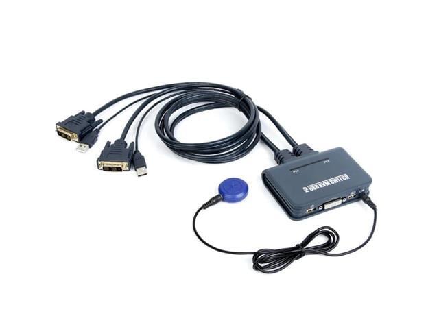 2 Ports VGA DVI 4K HDMI-compatible KVM Switch Keyboard Mouse USB Share Switcher Splitter Box With Remote Split KVM Controller(DVI KVM)