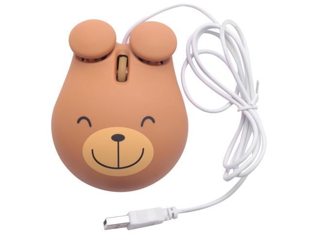 1000 Dpi Wired Optical Gaming Mouse Cute Bear Animal Mouse Usb For Pc Laptop Game Console Brown Plastic