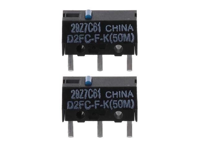 2Pcs Mouse Micro Switch Micro Button Blue Dot D2FC-F-K Switches 50Million D2FC-F 7N(2)