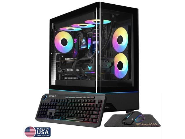 AMD Gigatech Gaming Omega 3 Gaming PC Desktop Bundle - AMD Ryzen 7 9700X, RTX 5070, 32GB DDR5, 1TB SSD, RGB, Windows 11, Wi-Fi, Monitor