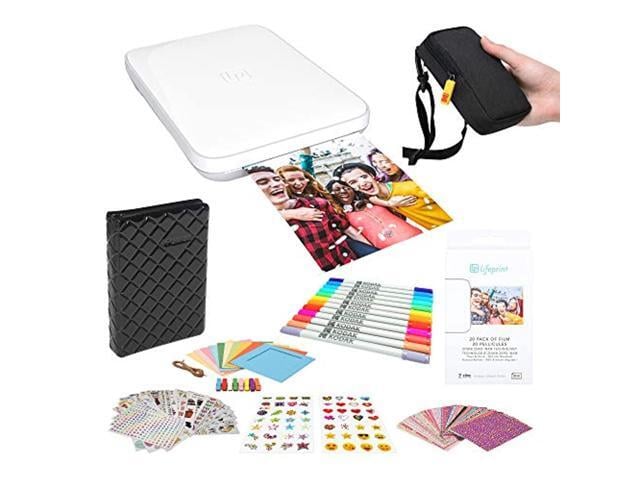 lifeprint 3x4.5 portable photo and video printer (white) photo frames kit