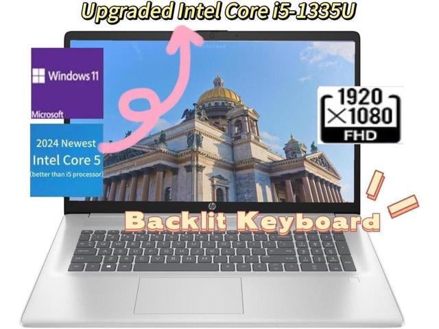 HP 2024 Newest i5 17.3 FHD Laptop,Intel Core 5 120U (better than i5 processor),Wi-Fi 6 and Bluetooth 5.3,32 GB RAM,1 TB SSD,Win 11 Home,Silver