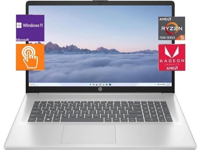 HP 17.3 HD+ Touch Laptop - AMD Ryzen 5 7430U - AMD Radeon Graphics - 32 GB RAM,1 TB PCIe SSD - Windows 11 Home