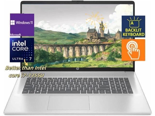 HP 17.3' HD+ Touchscreen Business Laptop,Intel Core Ultra 7 255U(Beats i7-1355U),32 GB RAM,2 TB PCIe SSD,Win 11 Home