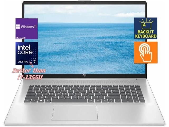 HP 17.3' HD+ Touch Business Laptop - Intel Core Ultra 7 255U((Better than intel i7) - Backlit KB - 32 GB RAM,1 TB PCIe SSD - Win 11 Pro