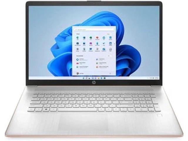 HP 17-cn0514nr 17.3' HD+ Laptop,Intel Celeron N4500,Intel UHD Graphics,8GB RAM,128 GB SSD,Win 11 Pro,Pale Rose Gold