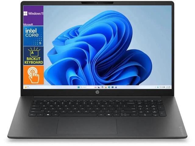 HP OmniBook 3 17t-dk000 Laptop,17.3' FHD Touch Display,Intel Core 5 120U processor,Backlit Keyboard,8GB DDR5 RAM,512 GB SSD,Win 11 Home