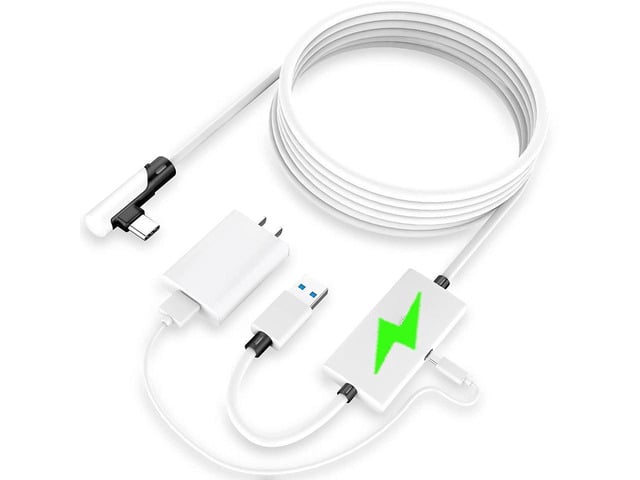 BUCIER Design 16FT Link Cable for Oculus Quest 2, with Separate Charging Port for Ultra-Durable Power, USB 3.0 Type A to C Cable for VR Headset...