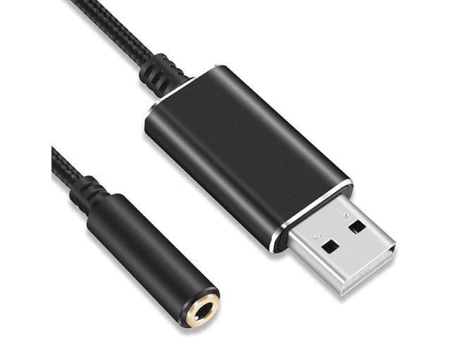 BUCIER USB to Audio Jack, USB to Audio Adapter 3.5mm to USB, External Stereo Sound Card for Headset/Microphone/Laptop/PC Wuwai