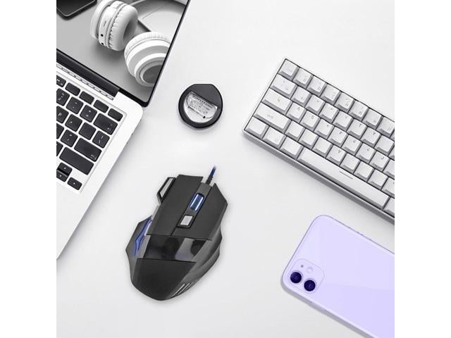 Wired Gaming Mouse 7 Button Backlit 5500 DPI Adjustable Optical PC Gamer Mice Laptop Computer Ergonomic Mice Silent