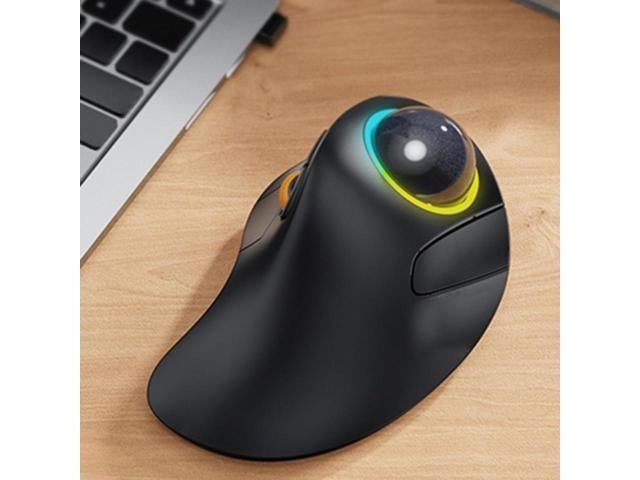 Rollerball Mouse 2.4G & Bluetooth-Compatible 3 Device Connection Ergonomic RGB Rollerball Mouse Computer PC Mice for Windows Mac