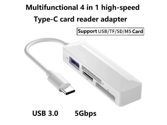 4 in 1 USB Type C MS Card Reader USB C Duo Memory Card Reader OTG Adapter for //SD/TF/U Disk/Mouse/Laptops