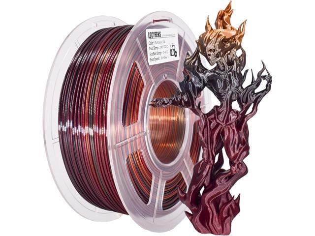 3D Printer Filament, PLA Filament Silk Gold Shiny Red Black PLA Filament 1.75mm +/- 0.02mm, 3D Printing Filament 1kg/2.2lbs