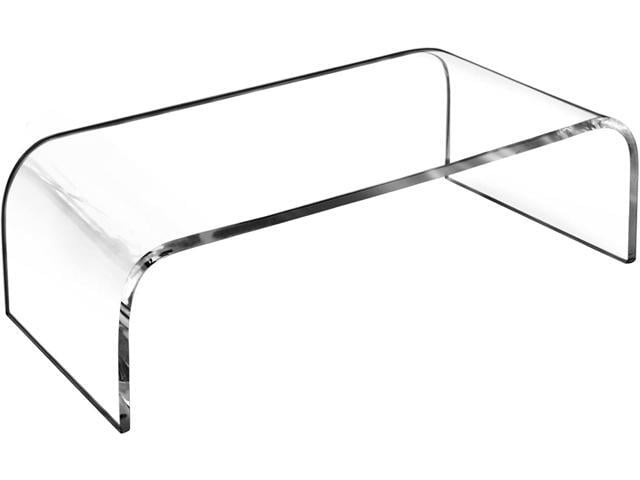 AMT Acrylic Laptop Monitor Stand & Computer Riser with Cat Keyboard Protector, Space-Saving Design, Extra Storage, Clear Shelf - Ideal for...
