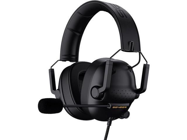 SENZER SG500 Gaming Headset with Noise Cancelling Microphone Black Surround Sound Wired Gaming Headset Memory Foam Padding - Portable Foldable...