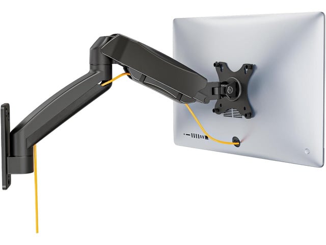WALI Single Monitor Wall Mount, Gas Spring Monitor Arm for 1 Screen up to 32 inch, 19.8 lbs. Fully Adjustable Arm Max Extension 21.2 inch...