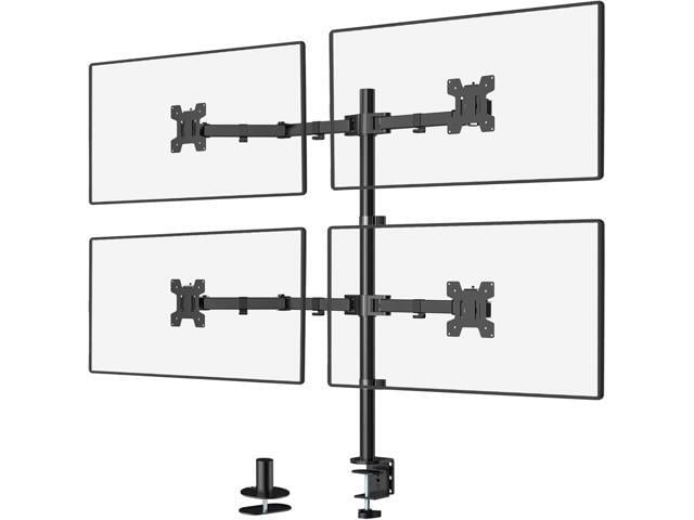 WALI Quad Monitor Desk Mount, 4 Monitor Stand Fits Heavy Duty Computer Screen up to 27 inch, Full Adjustable Arm Holds up to 22 lbs per Arm (M004),...