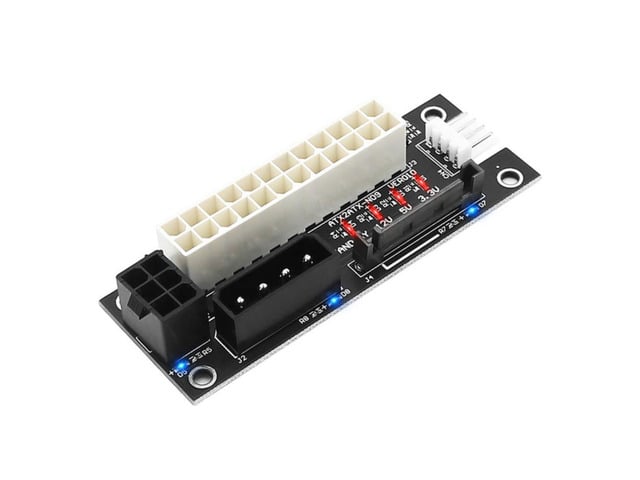 Dual PSU Power Adapter ATX 24Pin to Molex 4Pin/SATA/6Pin Power Supply Board Sync Extender Cable Add2psu for Graphics Card Mining