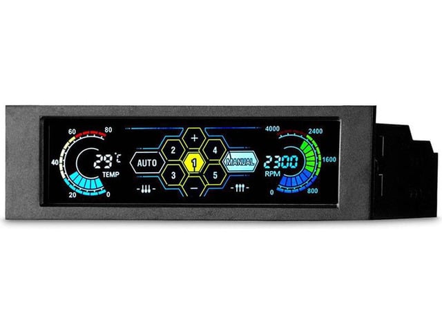 5.25 Touchscreen LCD 5 Way Fan Speed Controller-PC Computer Cooling Temperature Controller Front Pane w/ Temperature Monitor, RPM Display,Speed...