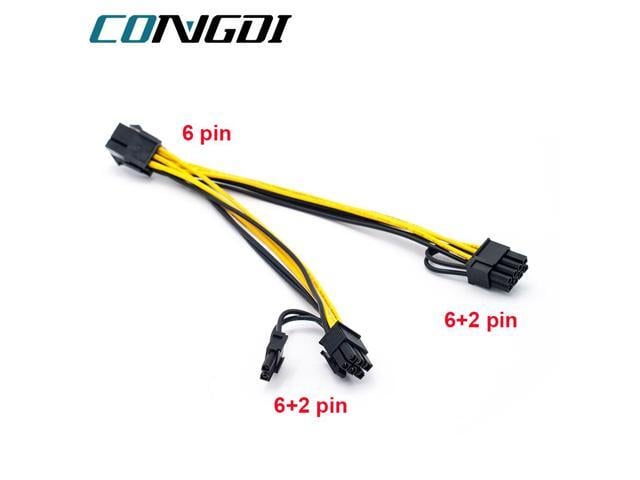 PCI-E 6-pin to Dual 6+2-pin (6-pin/8-pin) Power Splitter Cable Graphics Card PCIE PCI Express 6Pin to Dual 8 Pin Power Cable
