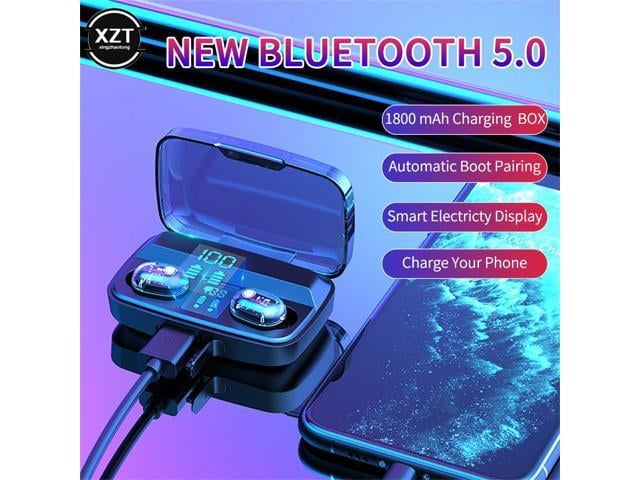Bluetooth 5.0 Wireless Headphones with Microphone Sports Waterproof TWS Earphones HIFI Stereo Noise Cancelling Headset Earbuds