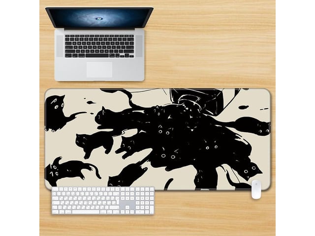 Kawaii Anime Cat Mouse Pad Xxl Desk Mat Mousepad Large Gaming Mouse Pad Computer Non-Slip Base Desk Mat for Office & Home 80X30CM
