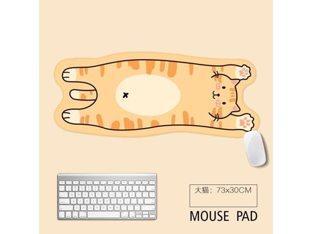 Lovely Animal Mouse Pad Kawaii Bear Large Mouse Pad Big Computer Gaming Mouse Pad Non-slip Natural Rubber Gaming Mouse Pad(Big cat)