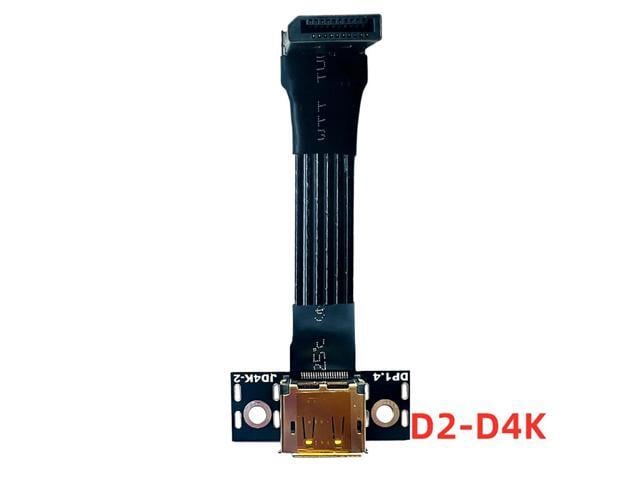 For DisplayPort 1.4 Cable + Fixing Hole Seat 4K HDR DSC DP Adapter for Video PC Laptop TV DP V1.4 Displayport Ribbon Extender(D2-D4K Black)(15cm)