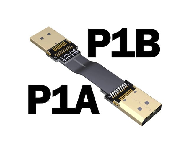 DP to DP Male to Male Extension Cable Displayport-compatible DP1.2 Adapter Flat Cord for Graphics Card w Gold-plated Connector(P1A-P1B)(15cm)