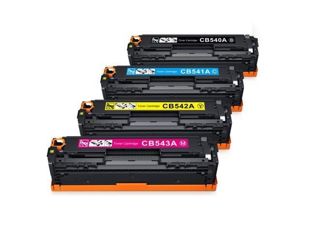 HP 4 Pack Black Cyan Magenta Yellow Toner Cartridge For HP 125A CB540A - CB543A Compatible with HP Color LaserJet CP1210 1215 1217 1510 1515N 1518 NI...