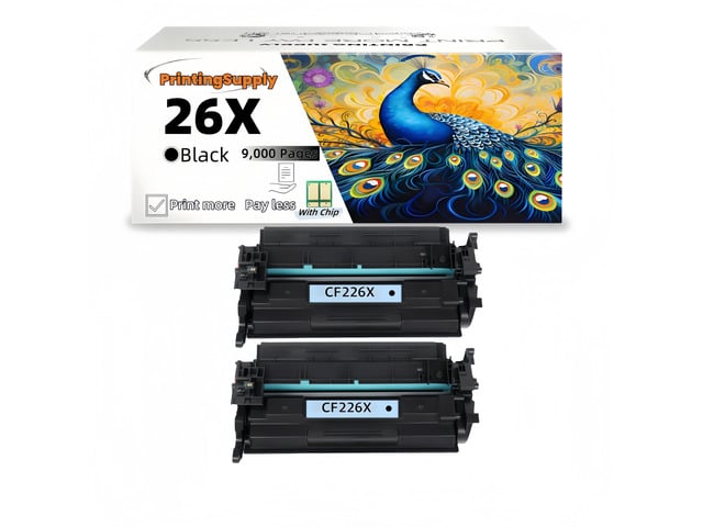HP 2 Pack High-Yield Compatible Toner Cartridge For HP CF226X 26X For Use With HP LaserJet Pro M402n M402dn M402dw M402d MFP M426fdw M426fdn M426dw